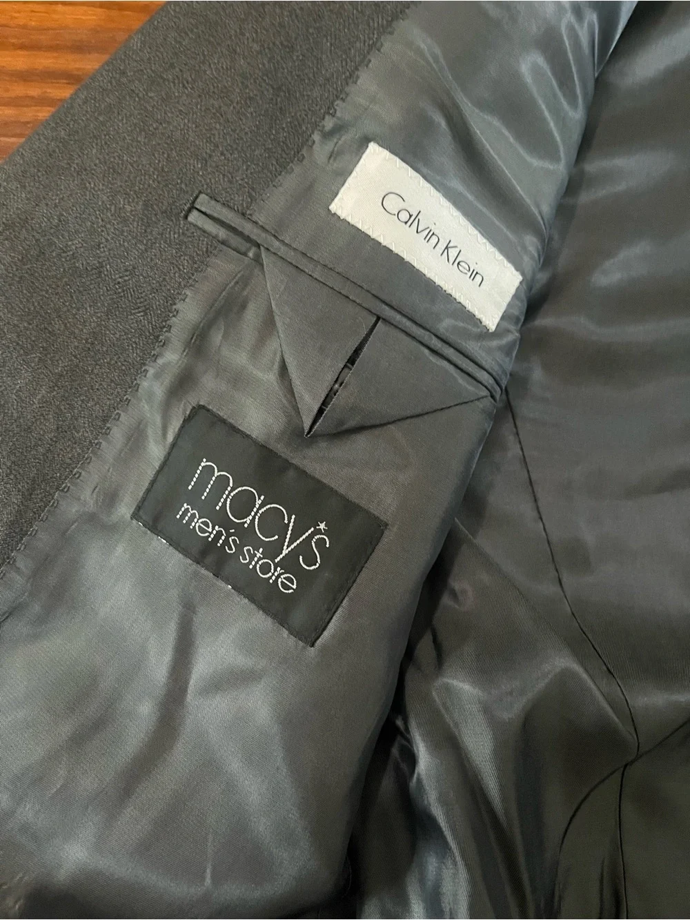 Calvin Klein Charcoal Gray Two-Button Wool Sport Coat